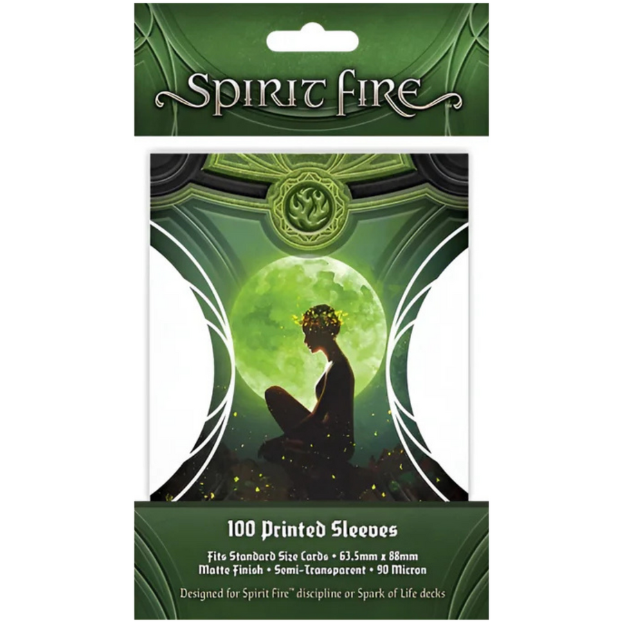 Spirit Fire: Semi-Transparent Printed Card Sleeves - Be At Peace (Green) (100ct) (Add to cart to see price) (PREORDER)