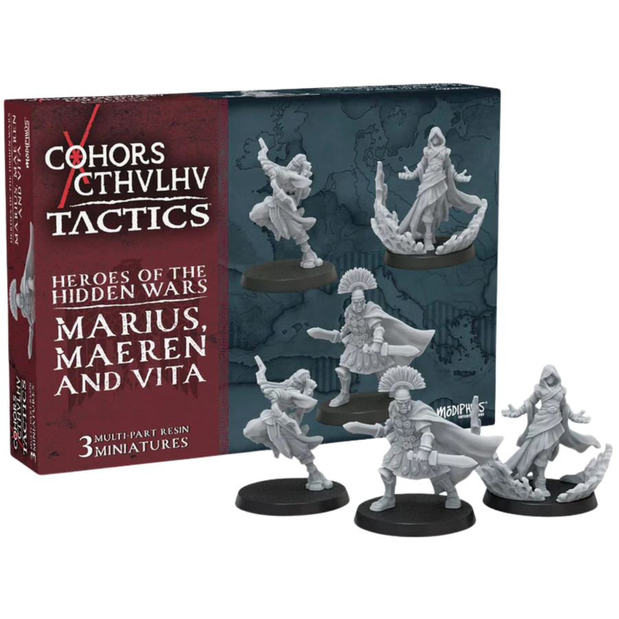 Cohors Cthulhu: Tactics Miniatures - Heroes of the Hidden Wars: Marius, Maeren, and Vita (PREORDER)
