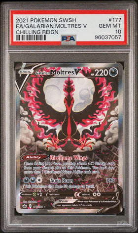 2021 Pokemon Galarian Moltres V #177 PSA 10