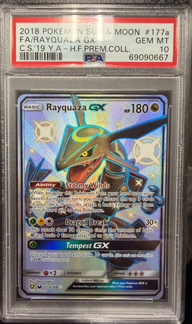 2018 Pokemon Sun & Moon FA/Rayquaza GX C.S'19 Y.A - H.F.Prem.Coll - PSA 10