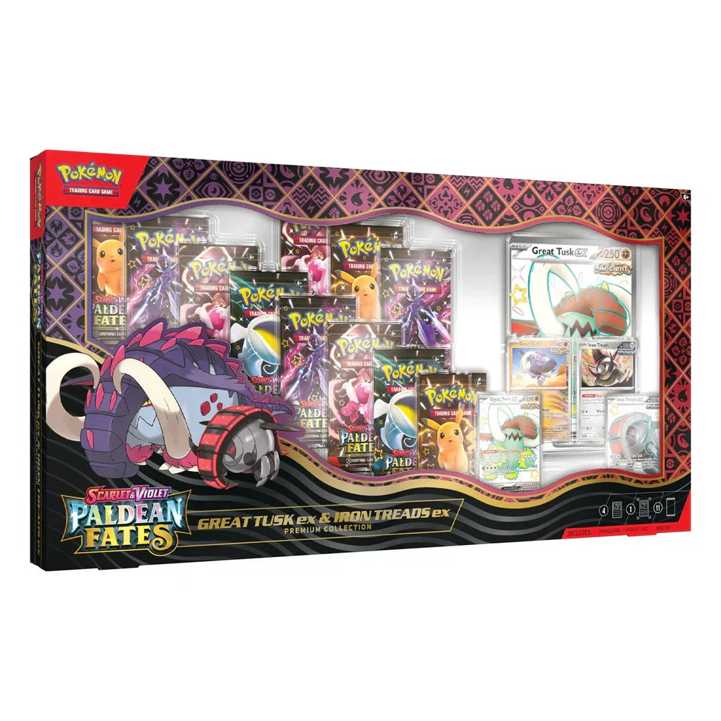 Pokemon - Paldean Fates Great Tusk ex & Iron Threads ex - Premium Collection