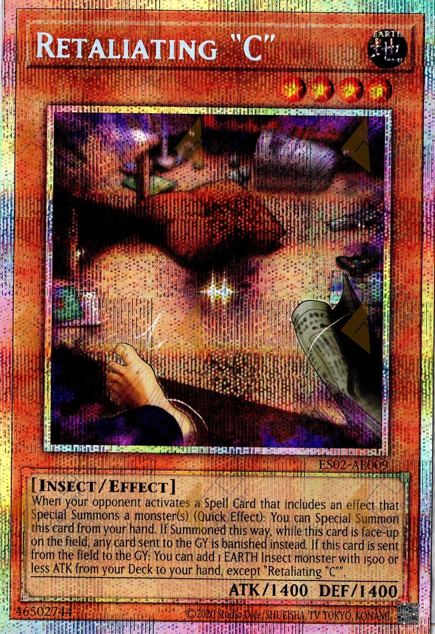 ES02-AE009 Retaliating C (Prismatic Secret Rare) (Status B)