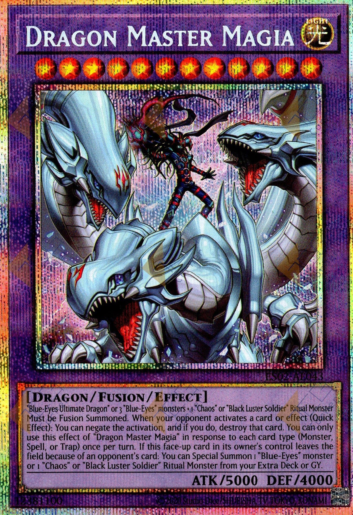 ES02-AE043 Dragon Master Magia (Prismatic Secret Rare) (Status B)