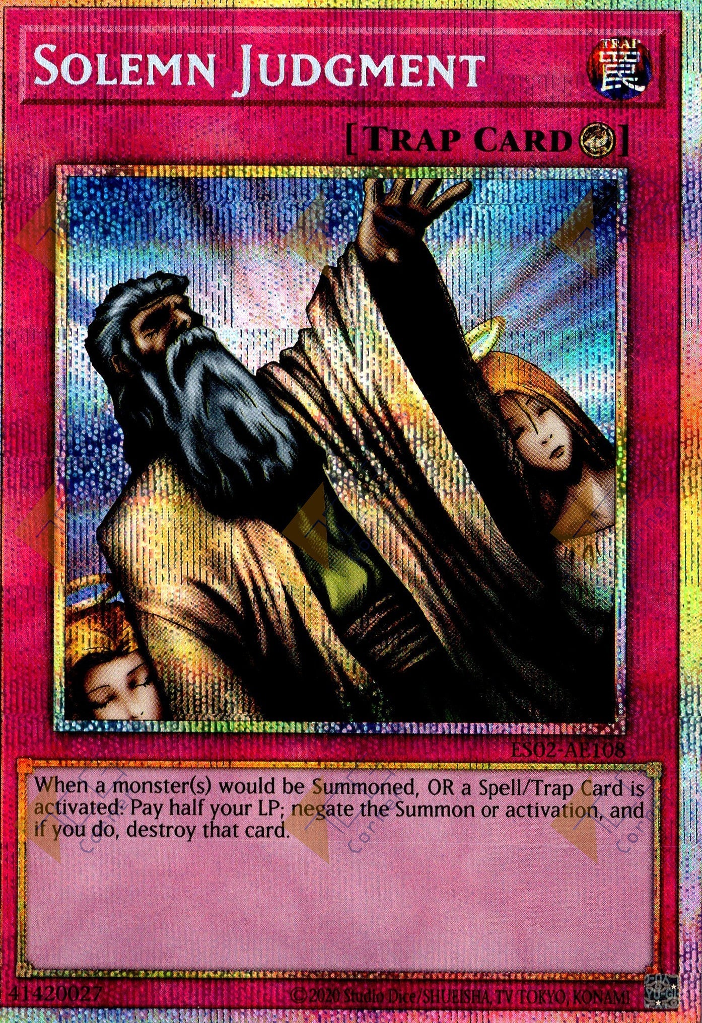 ES02-AE108 Solemn Judgment (Prismatic Secret Rare) (Status B)