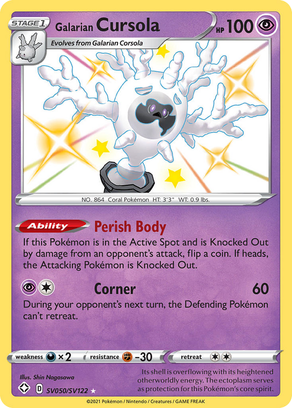 Galarian Cursola Sv050 122 Shiny Vault Holofoil