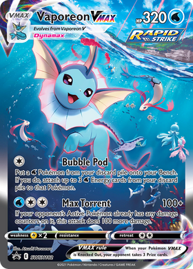 Vaporeon Vmax Swsh182 298 Swsh Black Star Promos Holofoil Lp
