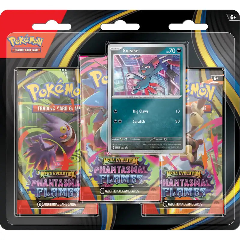 Pokémon TCG: Mega Evolution—Phantasmal Flames 3-Pack Blister [Sneasel Promo]
