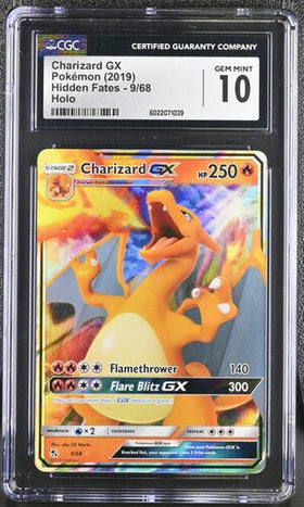 2019 POKEMON HIDDEN FATES CHARIZARD GX #9/68 CGC 10