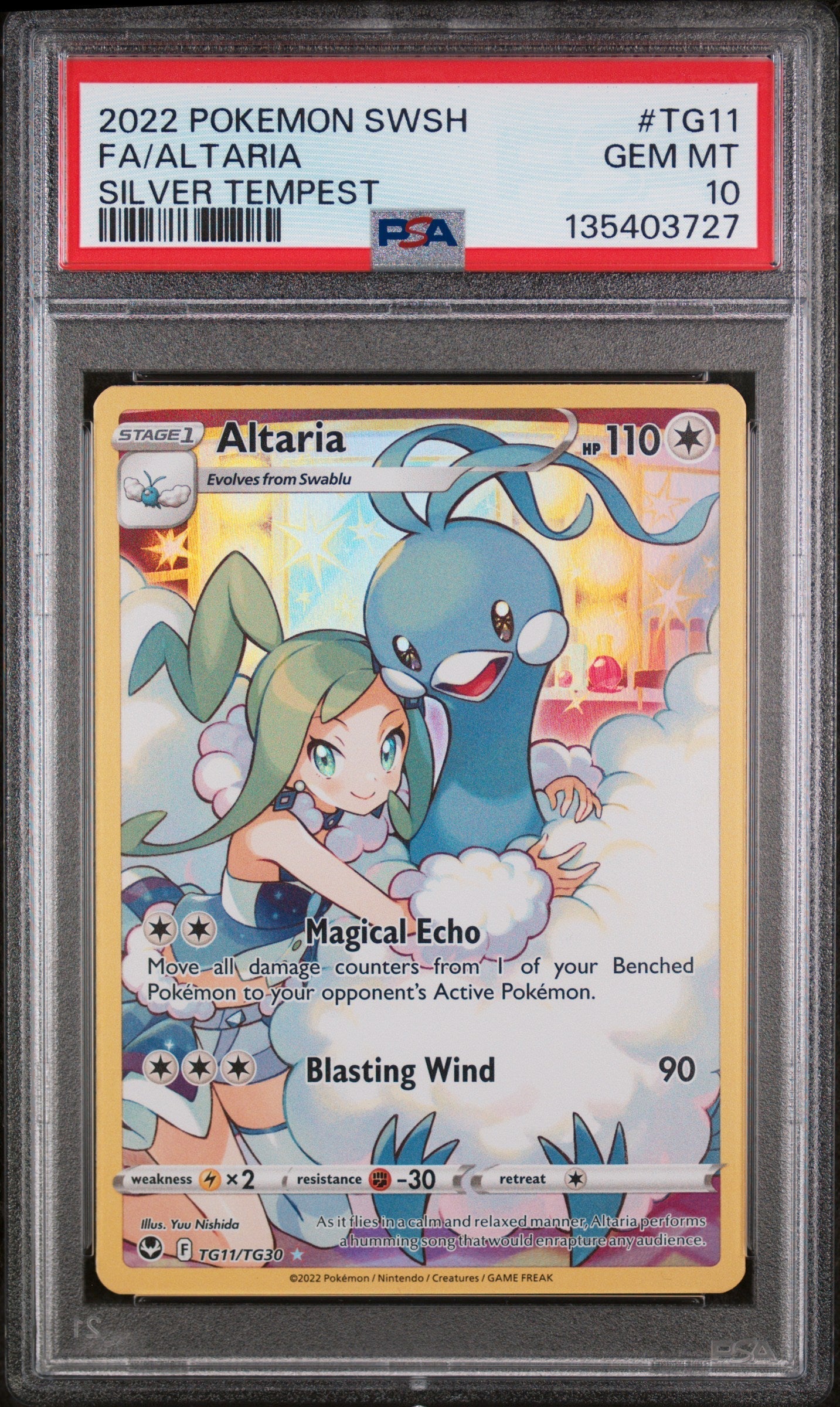 2022 POKEMON SWORD & SHIELD SILVER TEMPEST #TG11 FA/ALTARIA SILVER TEMPEST