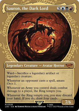 Sauron, the Dark Lord (LTR-329) - The Lord of the Rings: Tales of Middle-earth: (Showcase) (Borderless) Foil