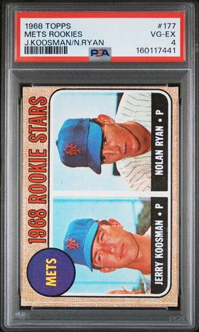 1968 TOPPS #177 METS ROOKIES J.KOOSMAN/N.RYAN PSA 4