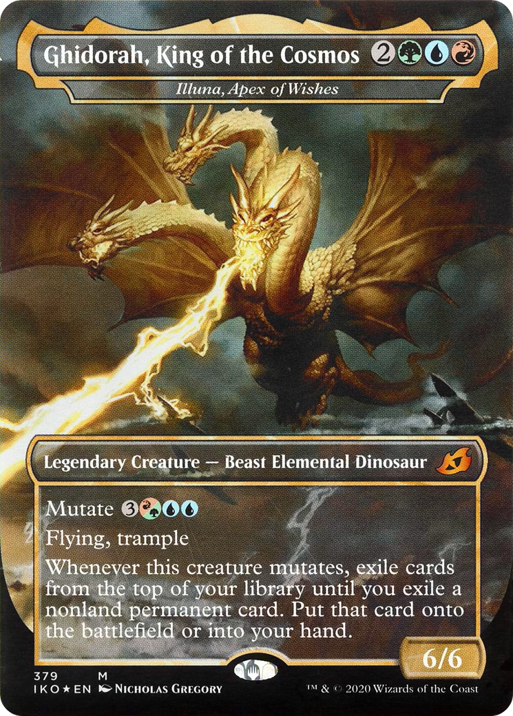 Illuna, Apex of Wishes (IKO-379) - Ikoria: Lair of Behemoths / Ghidorah, King of the Cosmos (Borderless)
