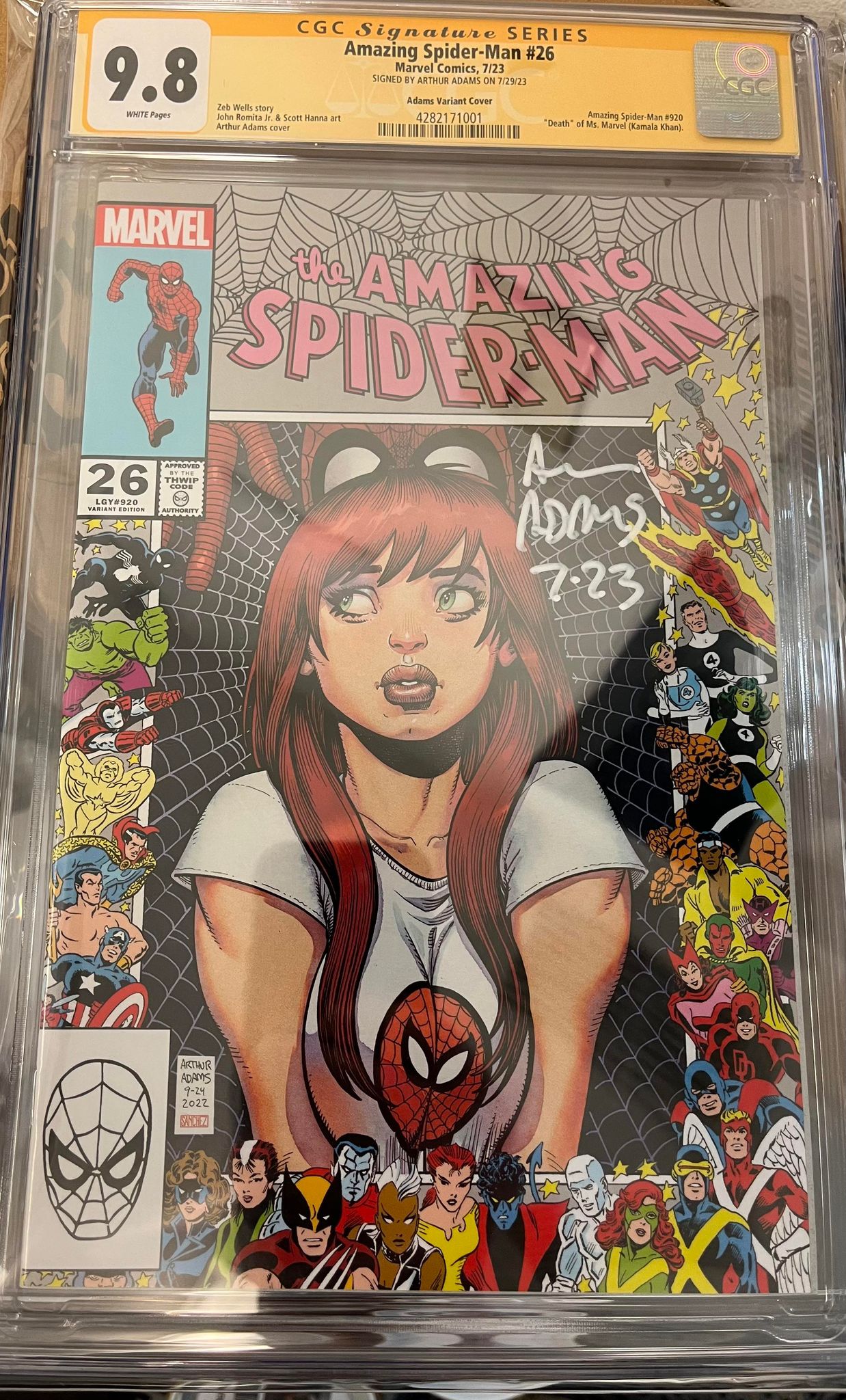 CGC 9.8 Signature Series Amazing Spider-Man #26 Adams Variant Signed by Arthur Adams