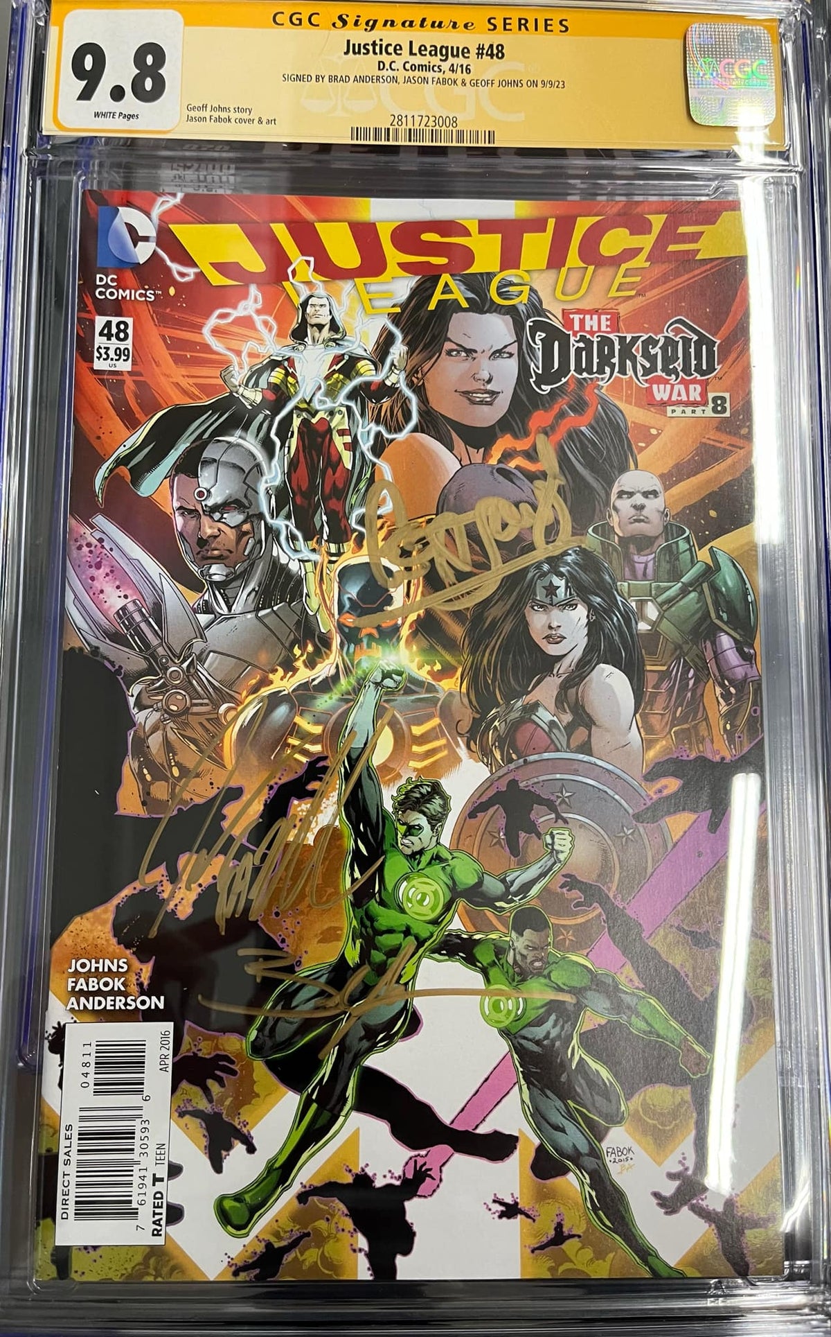 CGC 9.8 Signature Series Justice League #48 Signed by Brad Anderson, Jason Fabok & Geoff Johns