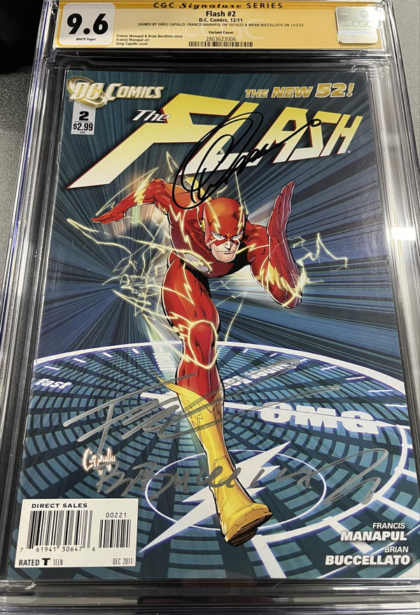 CGC Signature Series 9.6 Flash #2 Variant Signed by Greg Capullo, Francis Manapul & Brian Buccellato