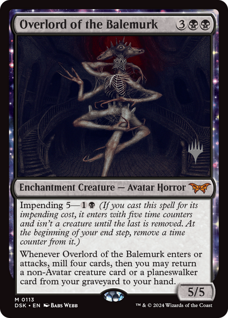 Overlord of the Balemurk (PPDSK-113P) - Duskmourn: House of Horror Promos: (enchantment) Foil