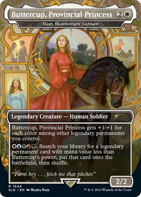 Sisay, Weatherlight Captain (SLD-1444) - Secret Lair Drop / Buttercup, Provincial Princess (Borderless)