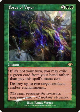 Force of Vigor (MH1-021) - Modern Horizons 1 Timeshifts Etched Foil