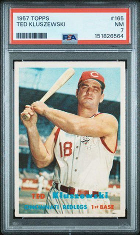 1957 TOPPS #165 TED KLUSZEWSKI PSA 7