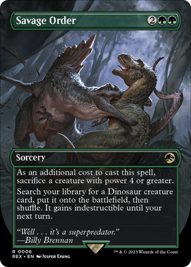 Savage Order (REX-006) - Jurassic World Collection (Borderless) Foil