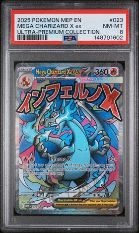 2025 POKEMON MEGA EVOLUTION PROMO MEGA CHARIZARD X EX #023 PSA 8