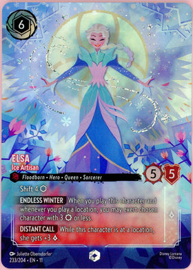 Lorcana Single: Elsa Ice Artisan 233/204 Winterspell Enchanted Holo NM