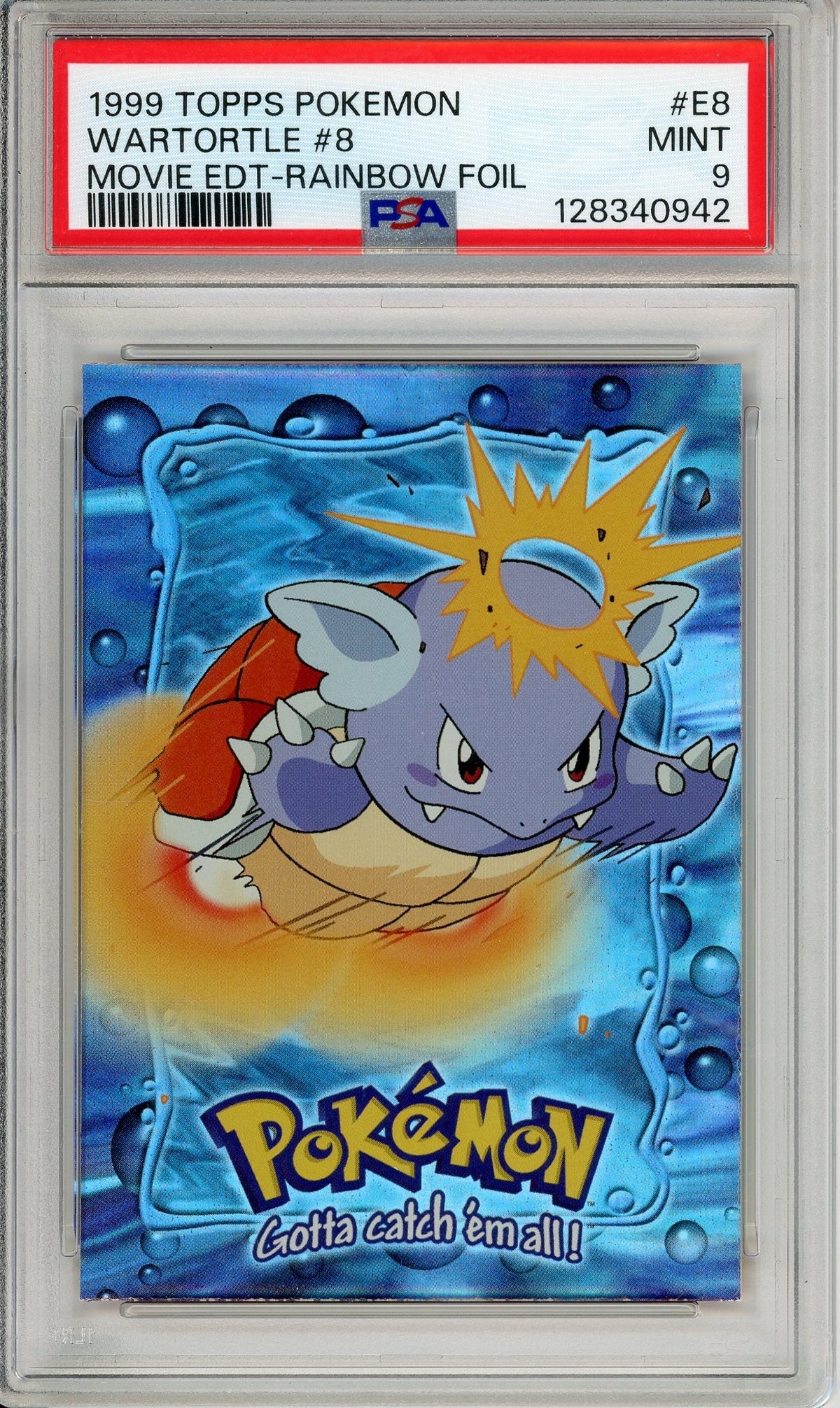 Pokemon Graded: Wartortle #E8 Topps Movie EDT (1999) Rainbow Foil PSA 9