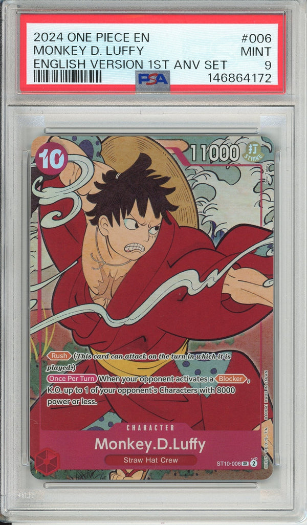 One Piece graded: Monkey D. Luffy ST10-006 1st Anniversary Set (2024) PSA 9