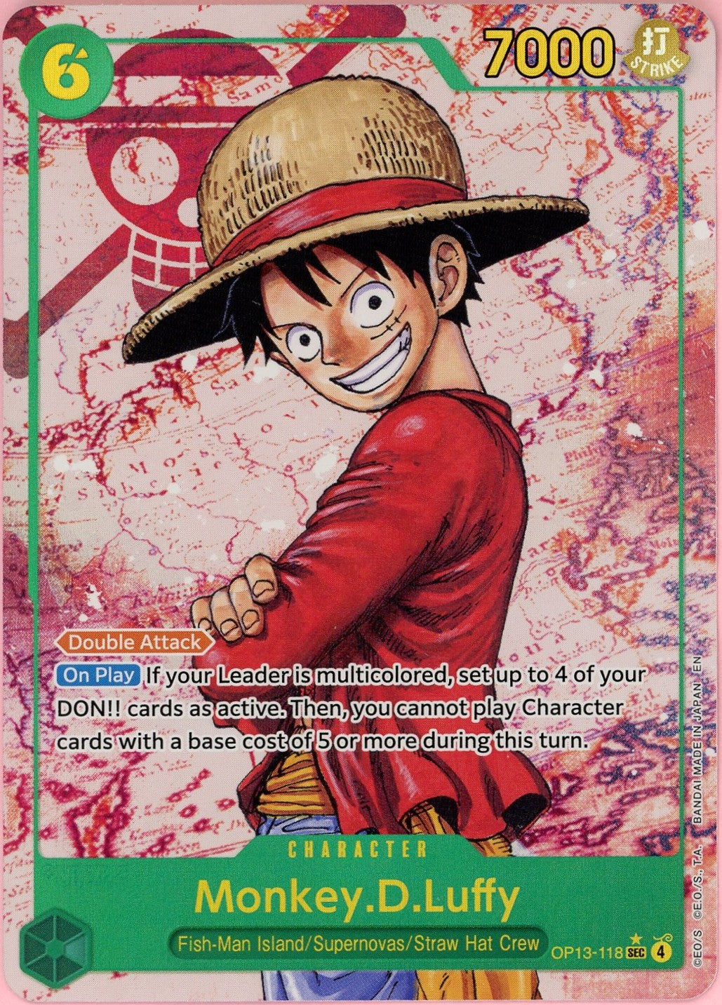 One Piece Single: Monkey D. Luffy OP13-118 Parallel Alt Art NM