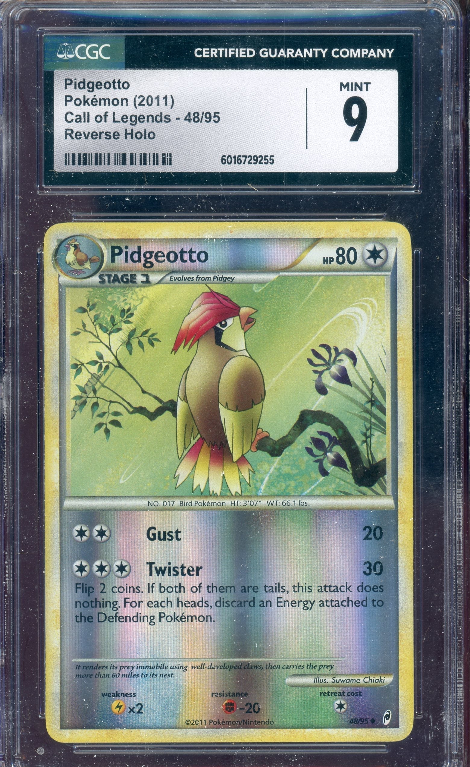 CGC 9 PIDGEOTTO REVERSE HOLO