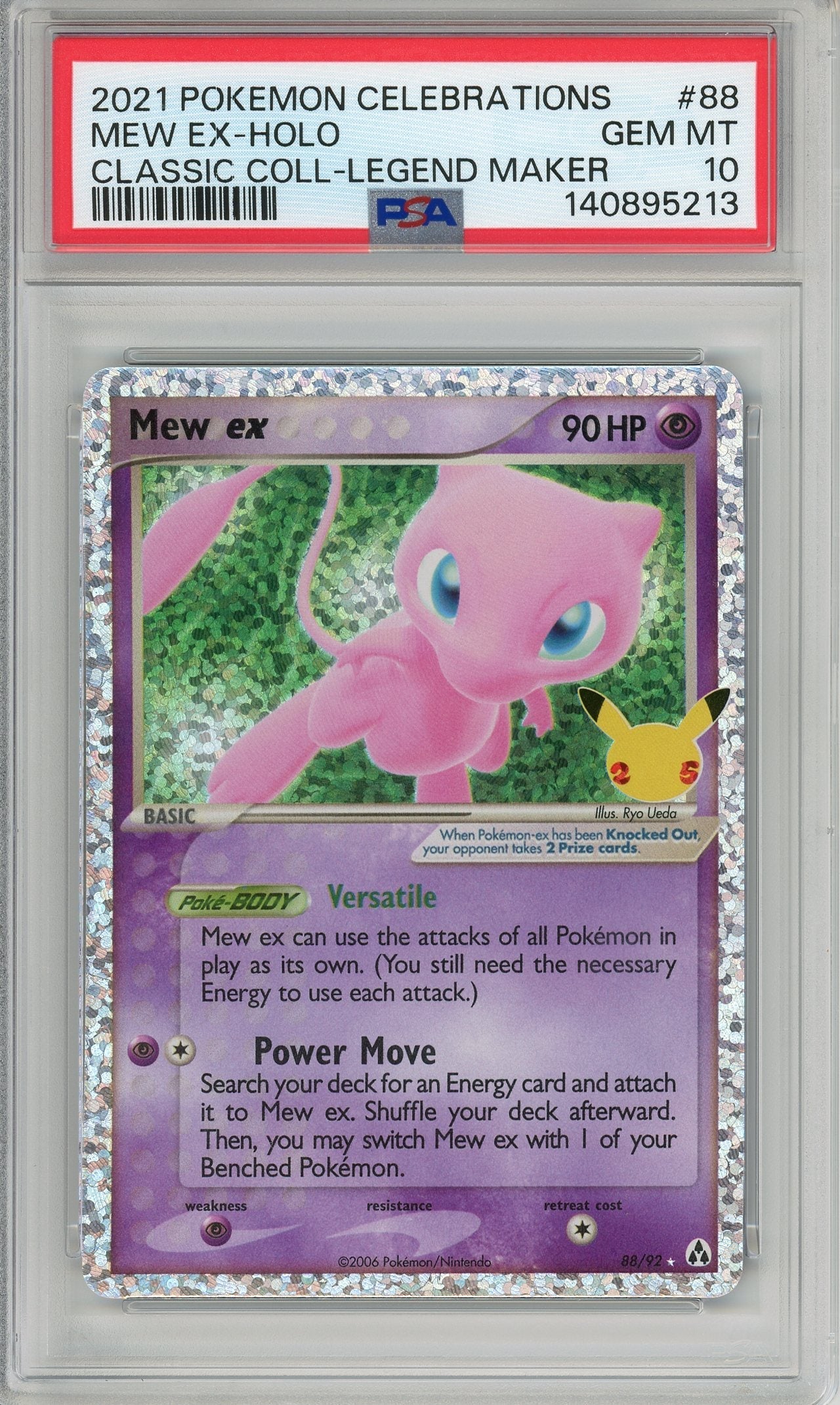 Pokemon Graded: Mew ex 88/92 Classic Collection (2021) Holo PSA 10
