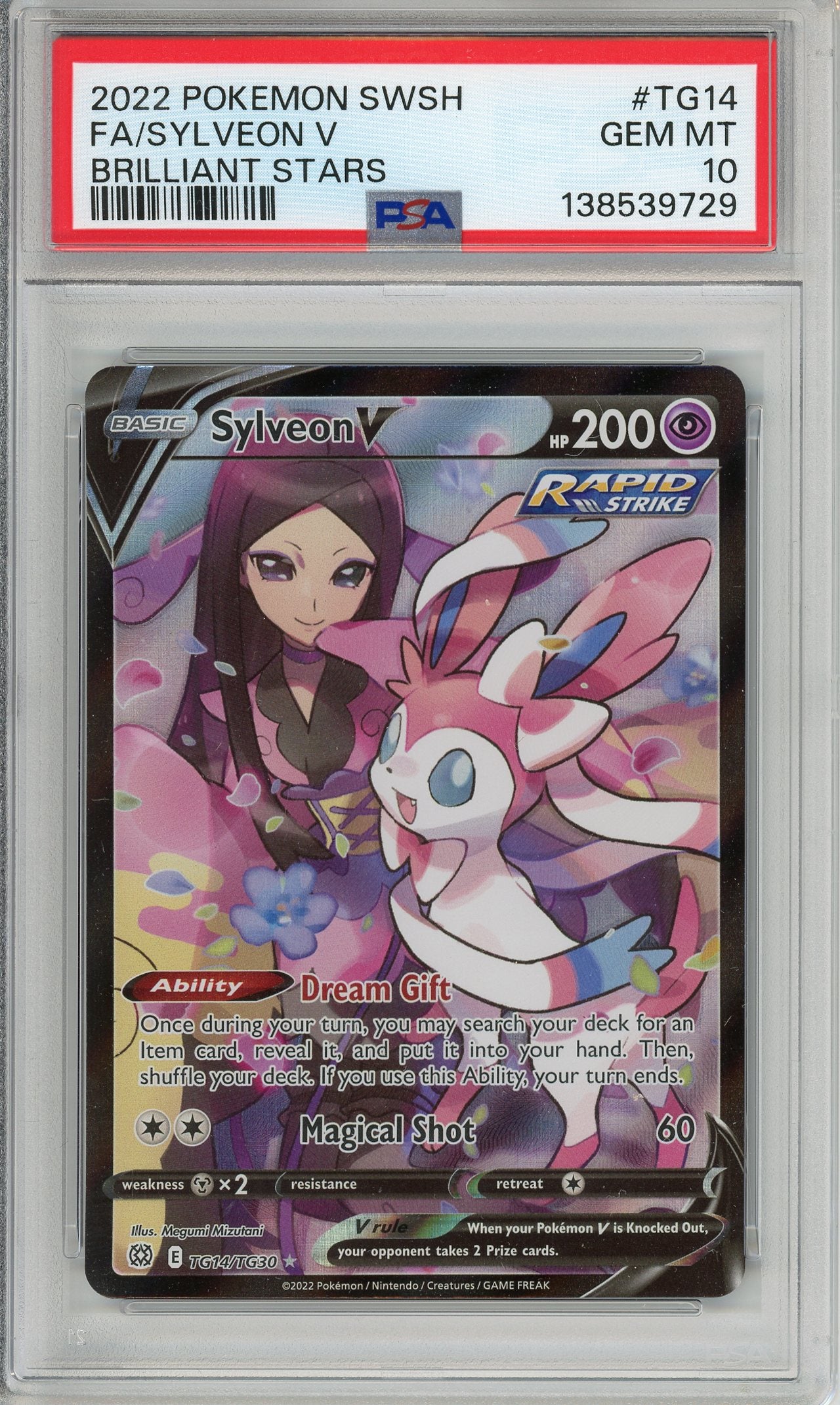 Pokemon Graded: Sylveon V TG14/TG30 Brilliant Stars (2022) Full Art Holo PSA 10