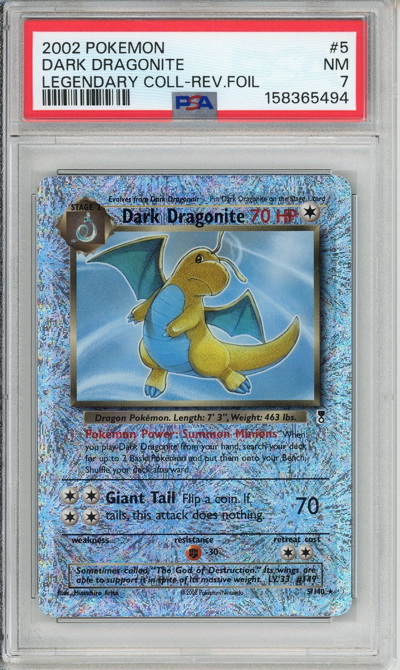 Pokemon Graded: Dark Dragonite 5/110 Legendary Collection (2002) Rev. Foil PSA 7