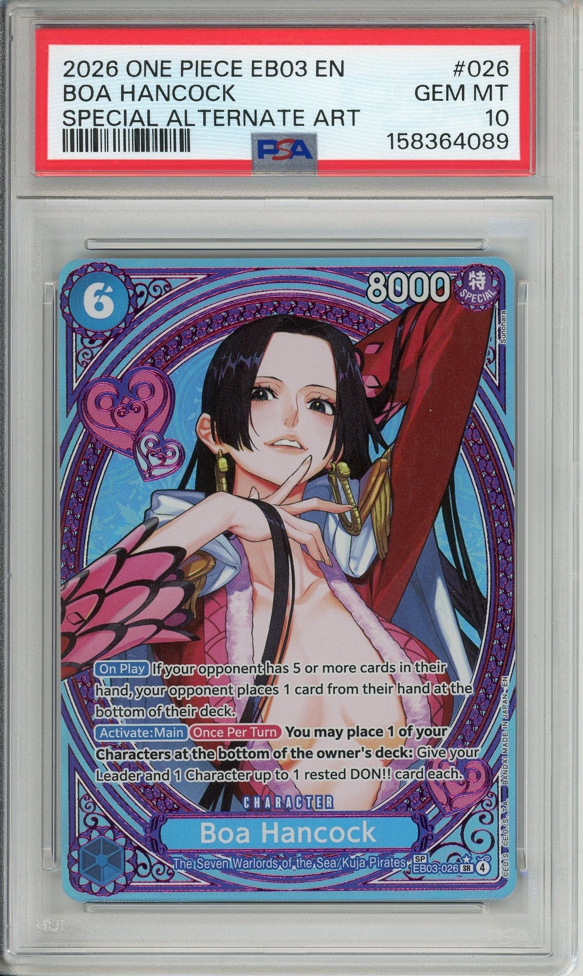One Piece Graded: Boa Hancock EB03-026 Special Alternate Art PSA 10