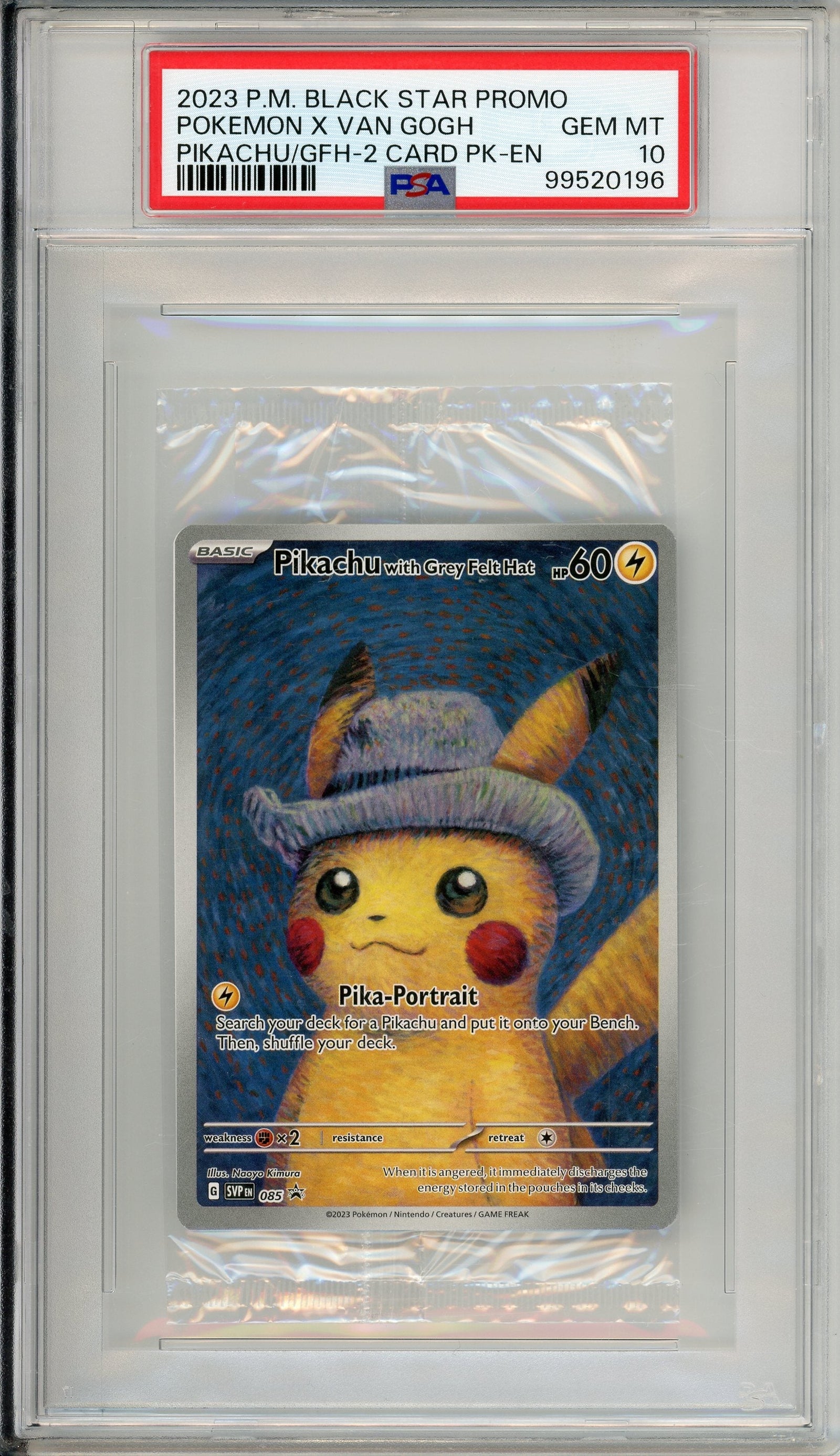 Pokemon Graded: Pikachu with Grey Felt Hat #85 Van Gogh Sealed Promo (2023) PSA 10