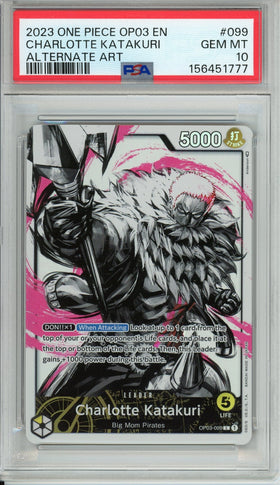 One Piece Graded: Charlotte Katakuri OP03-009 Pillars Of Strength Alt Art PSA 10