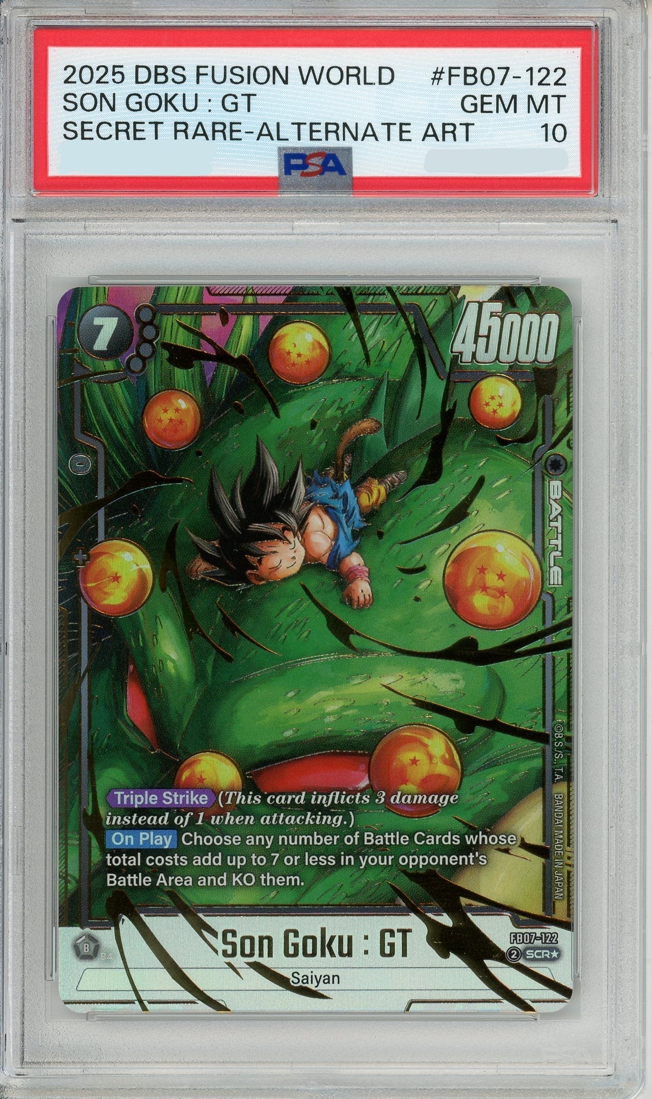 Dragonball Graded: Son Goku #FB07-122 Fusion World (2025) Secret Rare Alt Art PSA 10