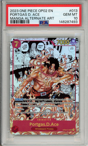 One Piece Graded: Portgas D. Ace Manga Alt Art OP02-013 Paramount War PSA 10