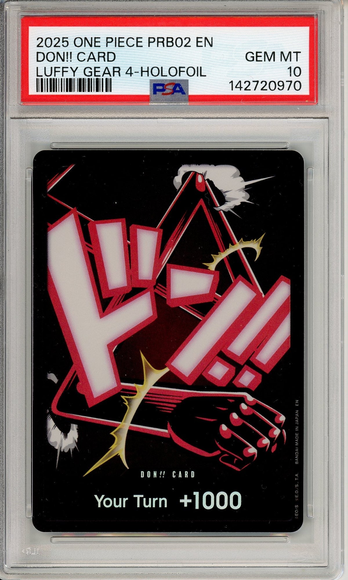One Piece Graded: Don!! Card Luffy Gear 4 Holo PSA 10