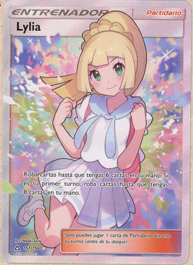 Pokemon Single: SPANISH Lillie 151/156 Ultra Prism (2018) Alt Art DMG