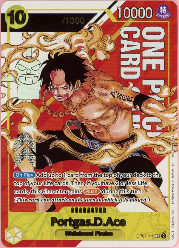 One Piece Single: Portgas D. Ace OP07-119 Serialized Top Prize LP