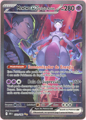 Pokemon Single: Portuguese Team Rocket's Mewtwo ex 231/182 Destined Rivals (2025) SIR NM