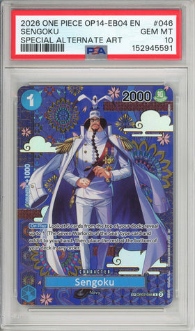 One Piece Graded: Sengoku OP07-046 Azure Sea's Seven Special Alternate Art PSA 10