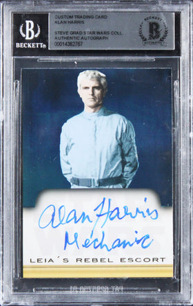 Alan Harris Star Wars "Mechanic" Signed Custom Trading Card BAS Slabbed