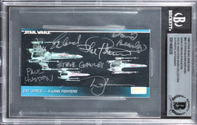(6) Peterson, Beasley +4 Signed 1995 Star Wars Widevision #99 Card BAS Slabbed