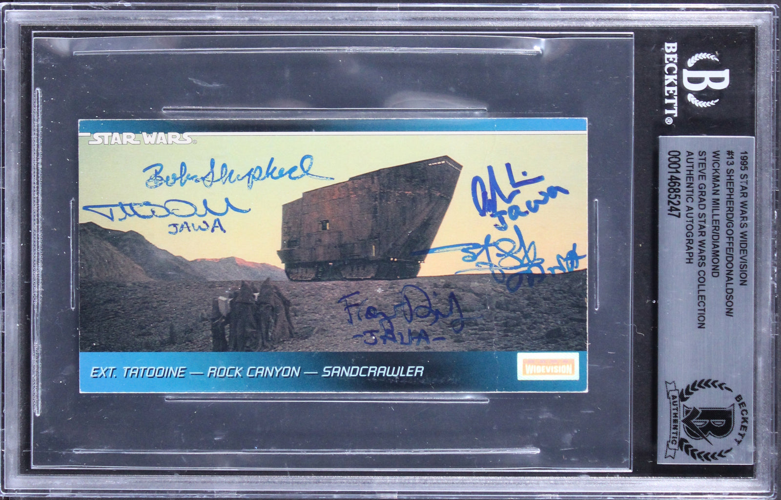 (5) Shepherd, Diamond +3 Signed 1995 Star Wars Widevision #13 Card BAS Slabbed