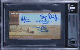 (4) Diamond, Goffe +2 Signed 1997 Star Wars Trilogy Special #5 Card BAS Slabbed