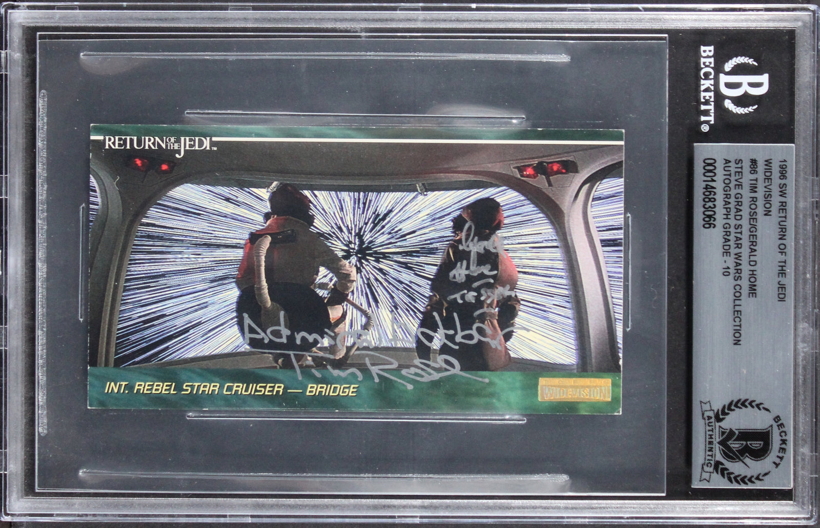 (2) Rose & Home Signed 1996 Star Wars ROTJ #86 Card Auto Graded 10! BAS Slabbed