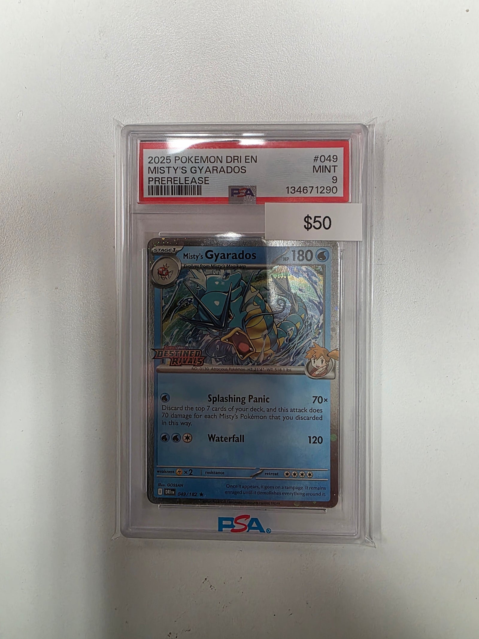 Pokemon Misty's Gyarados pre-release 049/182 PSA 9