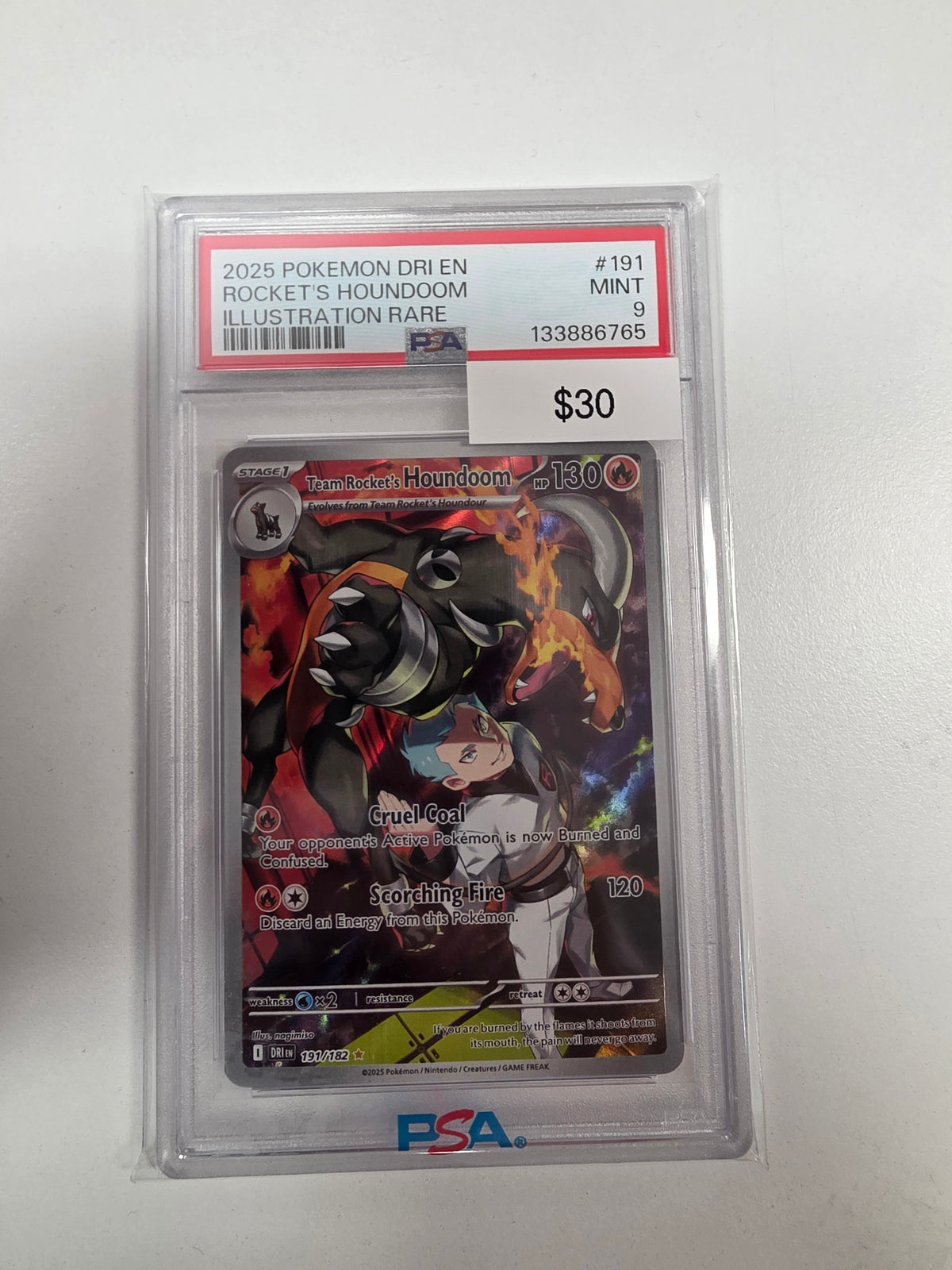 Pokemon Team Rocket Houndoom 191/182 PSA 9